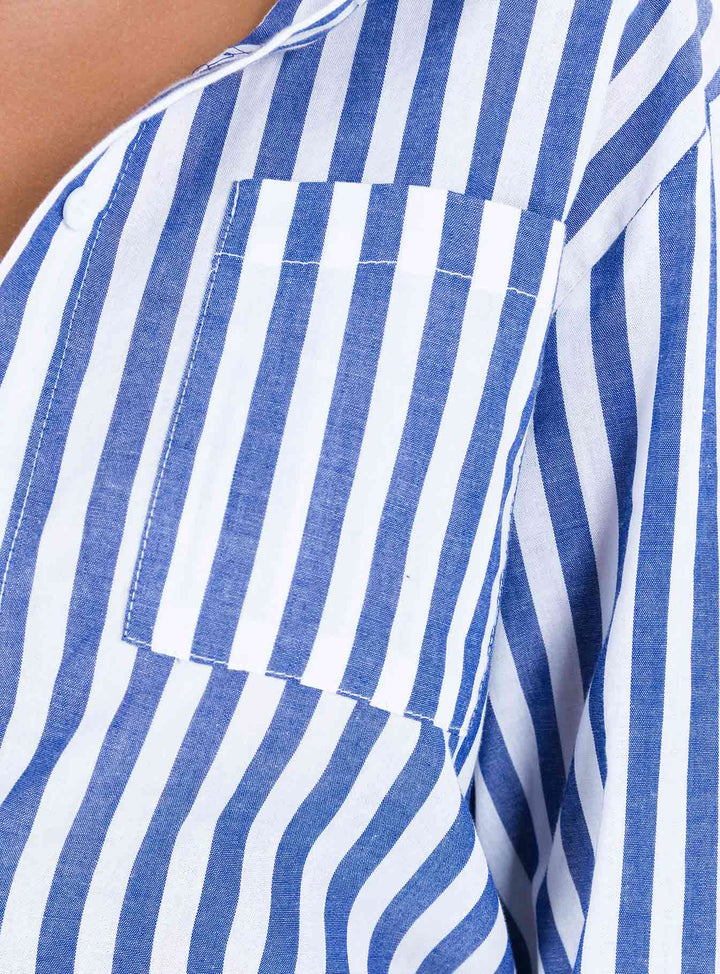 Shaylan Streifenhemd Blau