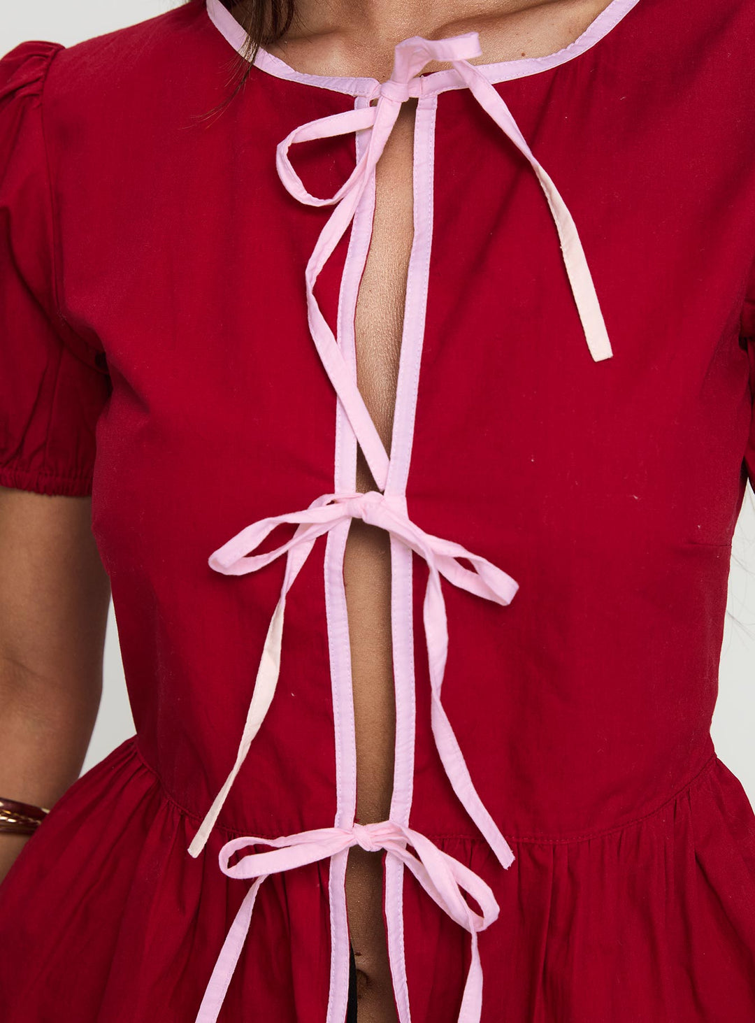 Ryota Bluse Rot/Rosa