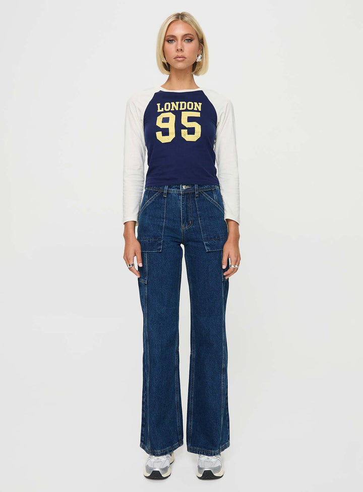 London 95 Langarmshirt Marineblau