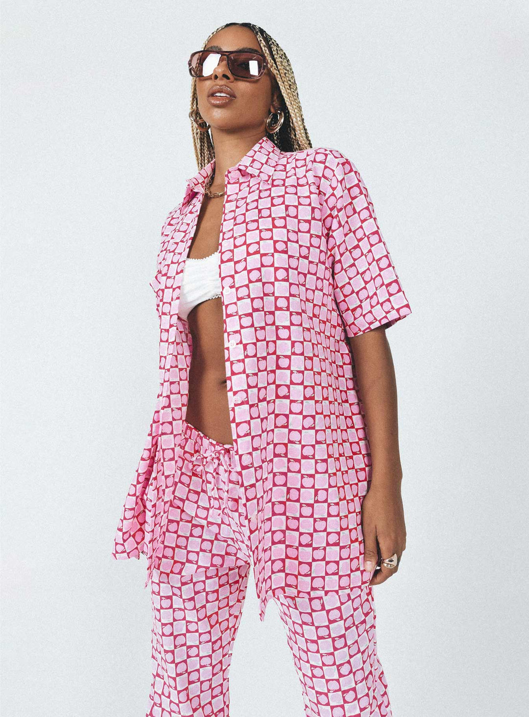 Motel Michita Hemd Apfelkaro Blush Red