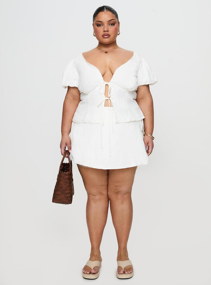 Wilhelmina Blouse Top White Curve
