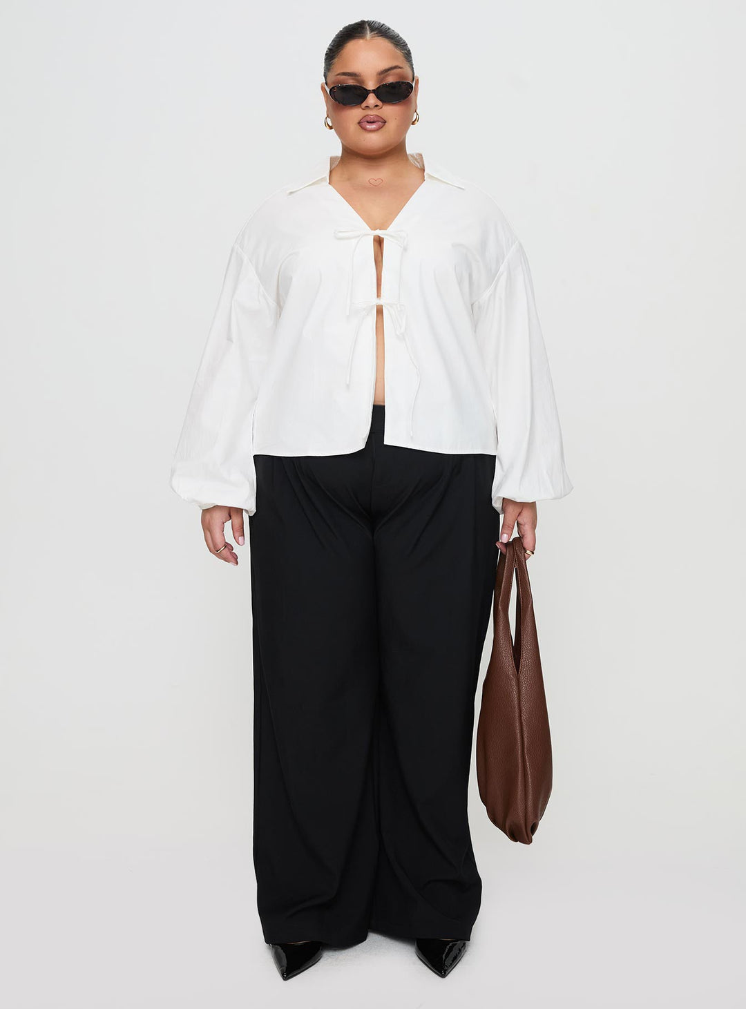 Rinon Langarmshirt Weiß Curve