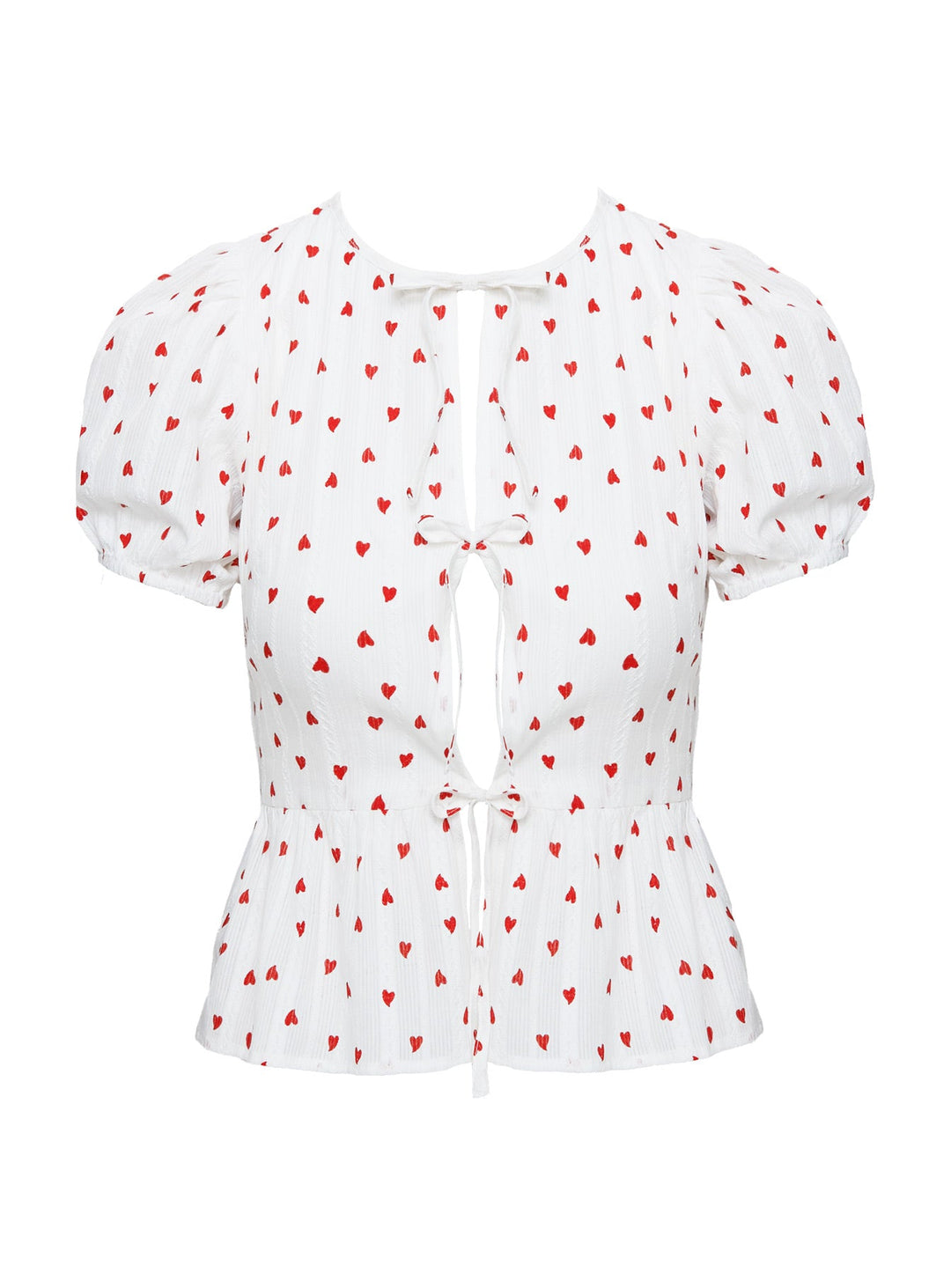 Lucky In Love Fliege Top Weiß / Rot