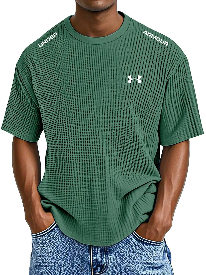 Men's Casual Waffle Round Neck T-Shirt