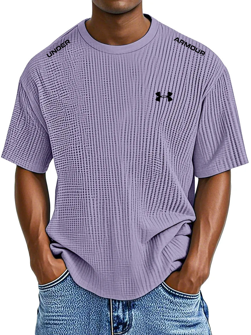 Men's Casual Waffle Round Neck T-Shirt