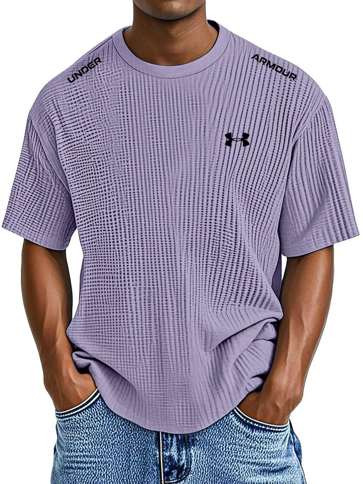 Men's Casual Waffle Round Neck T-Shirt
