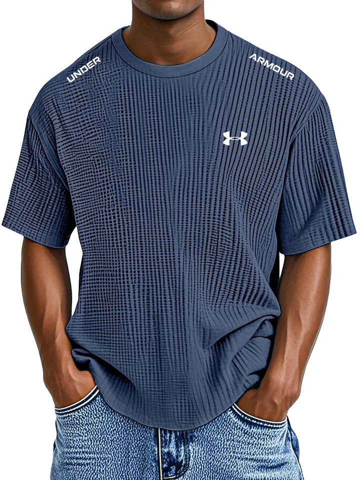 Men's Casual Waffle Round Neck T-Shirt